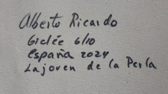 Image 1 of Alberto RICARDO - La Jovem de la Perla - Tela d'artista