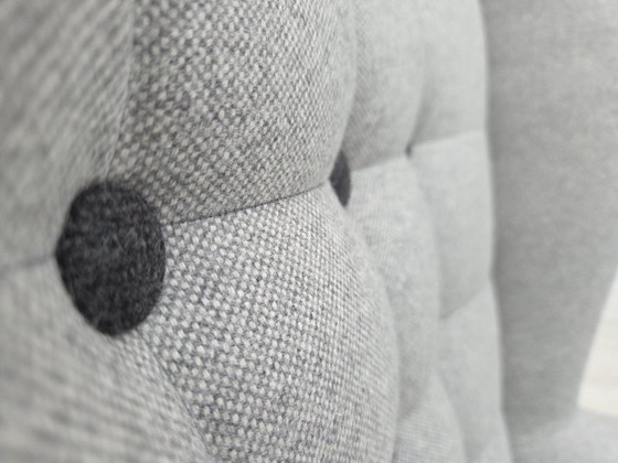 Image 1 of 1960er Jahre, dänischer „Teddy-Stuhl“ mit Hocker, neu gepolstert, Wolle, Teakholz.