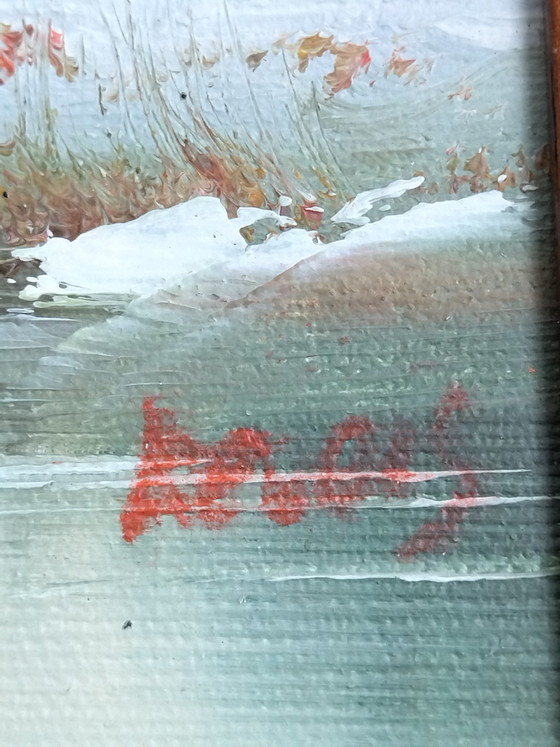 Image 1 of Vintage oil painting on canvas, landscape study