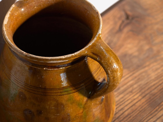 Antique folk glazed pottery jug – Central Europe, circa 1930 – Crockery, Rustic (photo 28 of 40)