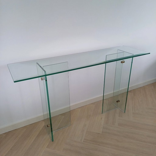 1 x glass design console table