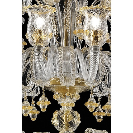 Image 1 of Imperial Style “Rigadin” Murano Glass Chandelier in Venetian Design