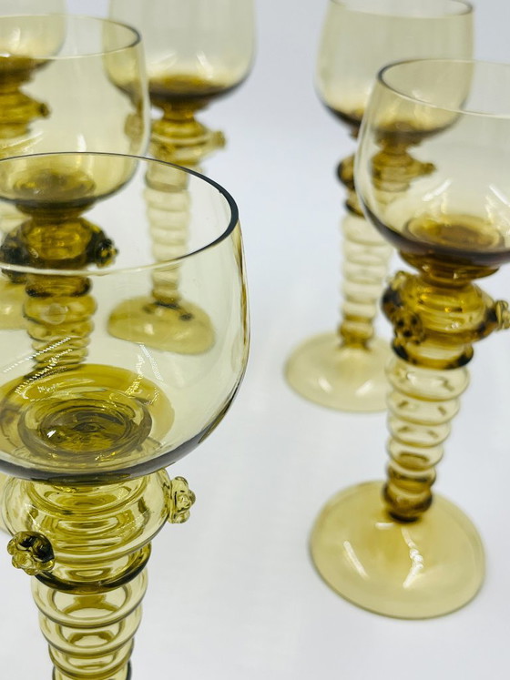 Lot de 8 verres à vin Roemer verts – Bohemia, Verres et carafes, Glass (photo 7 of 17)