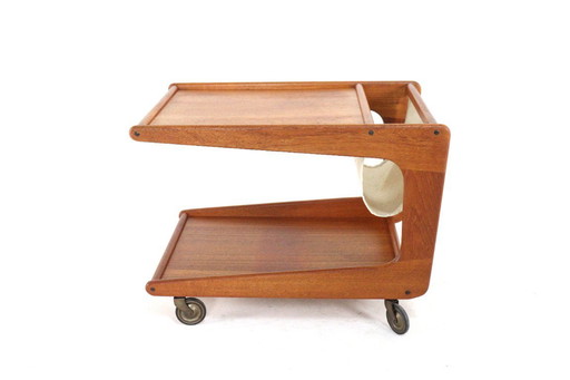 Sika mobler trolley avec porte-revues vintage danois