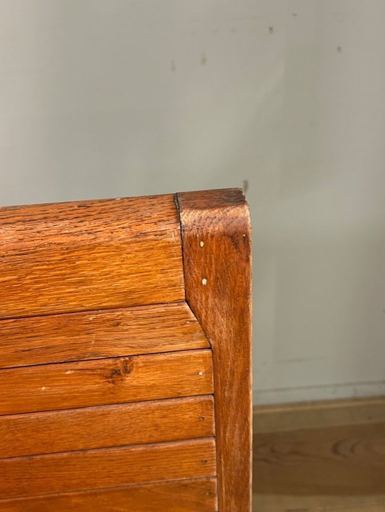 Image 1 of Banc de train industriel vintage 1950s