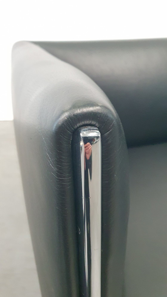 Image 1 of Asienta Design Sofa 3Z Black Leather Wilkhahn Jehs & Laub 2019