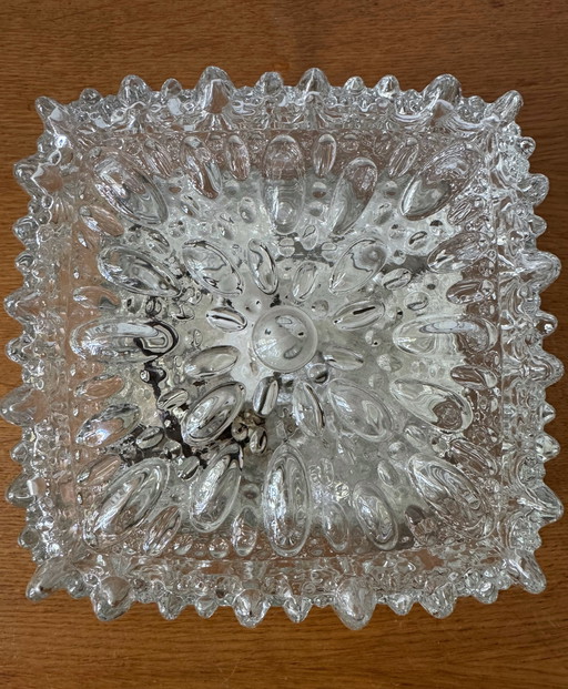 Limburg moulded glass ceiling light, Helena Tynell 1960s