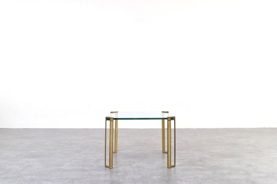 Image 1 of Hollywood Regency Brass and Glass Coffee Tables by Peter Ghyczy, 1970s, Set of 2