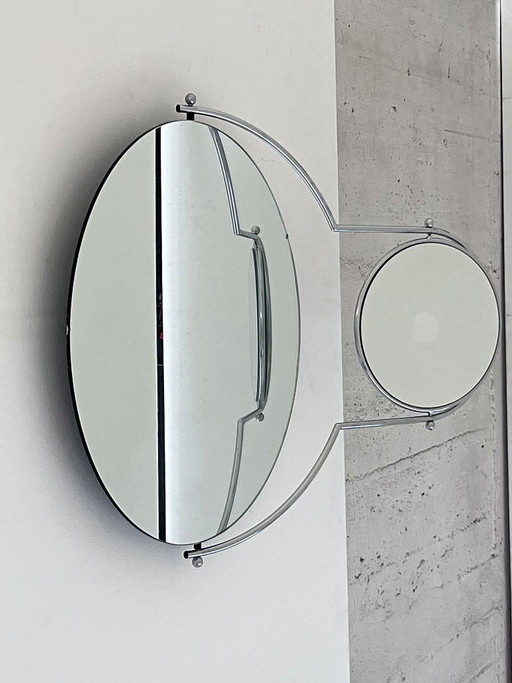 Espejo de pared con lupa giratoria, de Bieffeplast, Italia, década de 2000. – spiegels, Chrome, Glass
