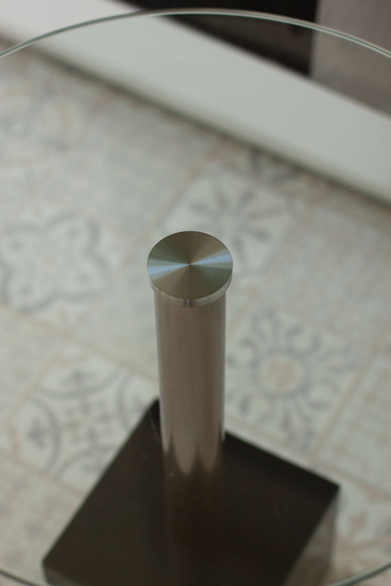 Image 1 of Schwarzer Marmorsockeltisch, 1980er Jahre