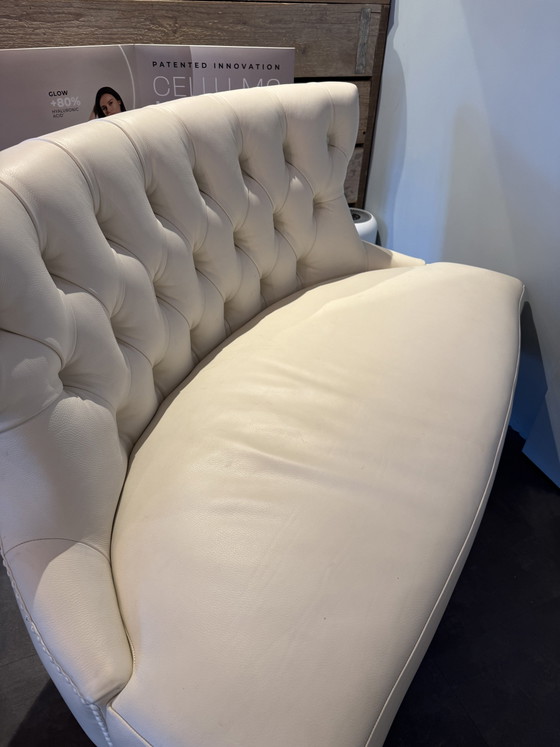 Wit leren Bank Sam van Piet Boon – 2 zitsbanken, Leather, Wood (photo 5 of 6)