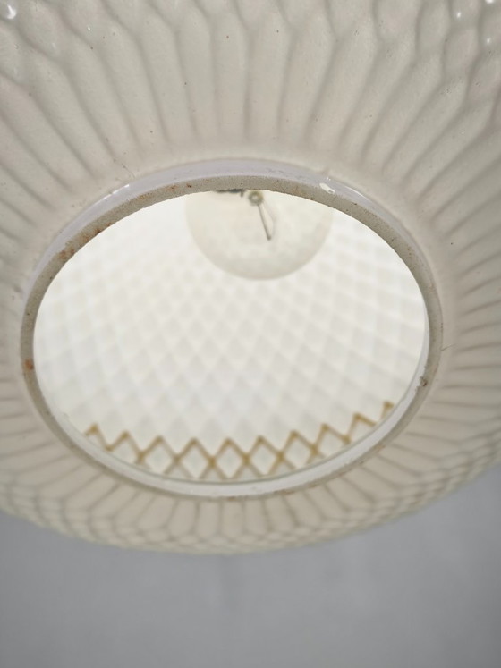 Czechoslovak Opaline Glass and Gold Pendant Light, 1970s – Pendant lamps, Plastic (photo 6 of 10)