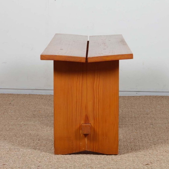 Image 1 of Vintage grenen bank, werk uit de 20e eeuw