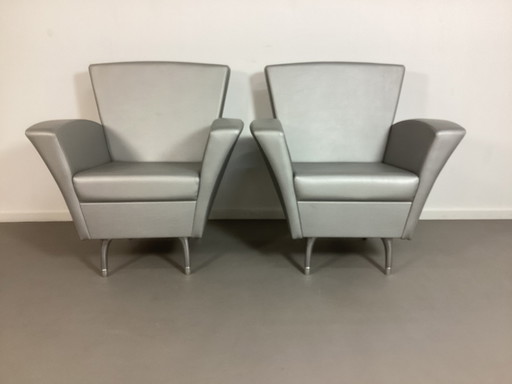 2 poltrone vintage degli anni Novanta in argento