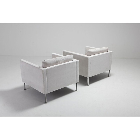 Image 1 of Pair of vintage armchairs in off-white velvet by Pierre Paulin for Artifort, Netherlands 1962