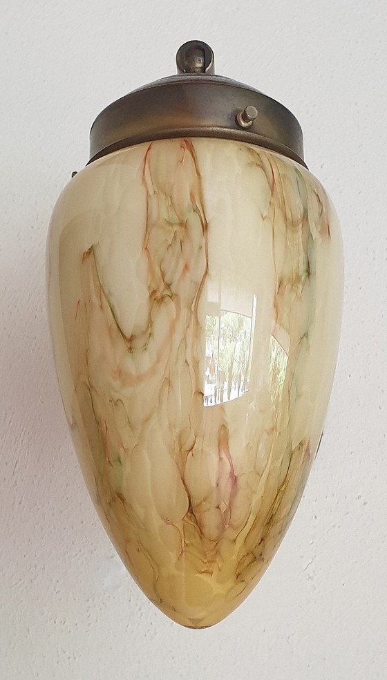 Image 1 of Art-Deco-Wandleuchte aus Opalglas