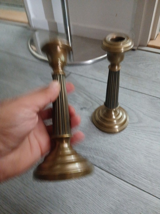 Candelabros de latón antiguos – Portavelas, Brass (photo 2 of 5)