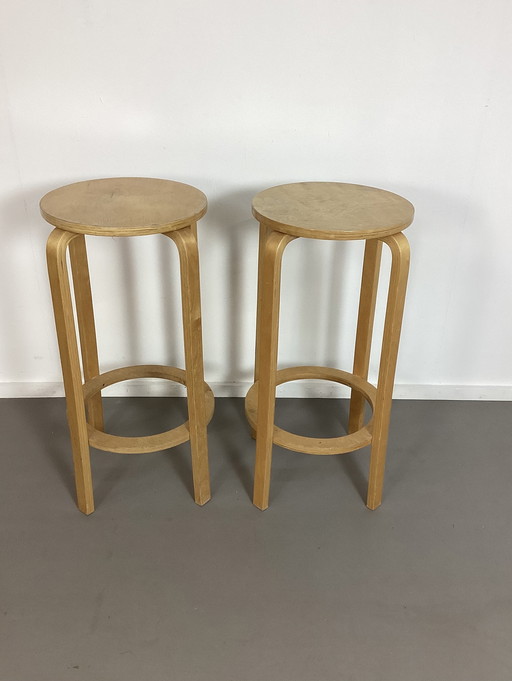 Sgabelli da bar vintage in faggio scandinavi anni '80