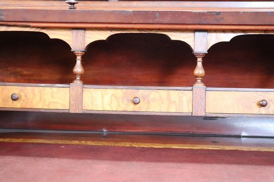 Image 1 of Antiker Rollschreibtisch in Nussbaum, Italien 19.