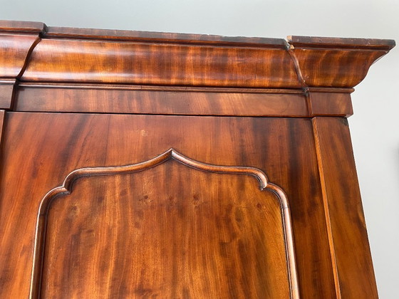Victorian English Mahogany Wardrobe – Wood, Brass (photo 6 of 9)