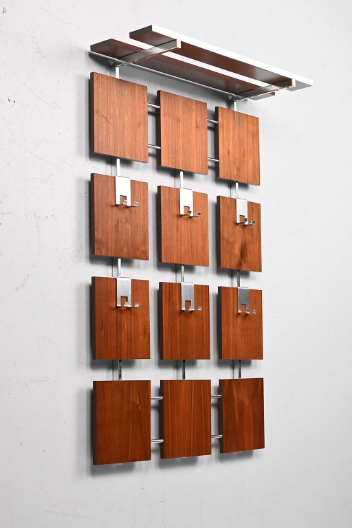 Wall coat rack with panels