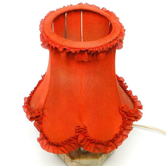 Art Deco Stone Table Lamp, Czechoslovakia, 1930s – Kámen Praha, Textile (photo 3 of 12)