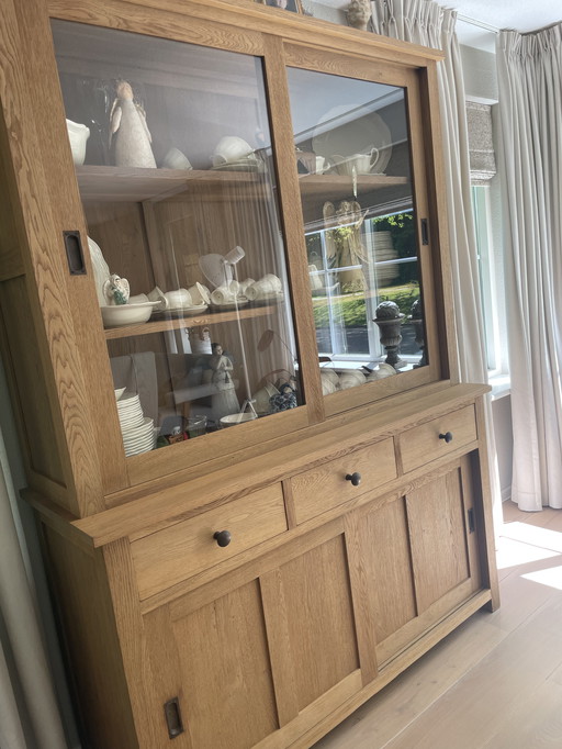 Beautiful, solid oak glass cabinet