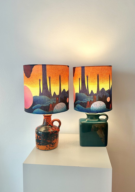 Image 1 of Lampe de balcon Space Age - sans fil - céramique recyclée d'Allemagne de l'Ouest