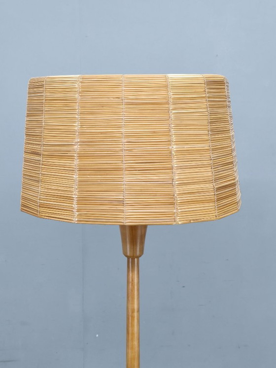 Image 1 of Jan Kalous ULUV rotan vloerlamp, Tsjechoslowakije jaren 1960