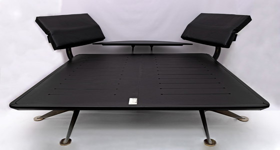 Image 1 of Cama de matrimonio Paolo Piva King-Size de latón y acero "Adia" de B&B, años 80