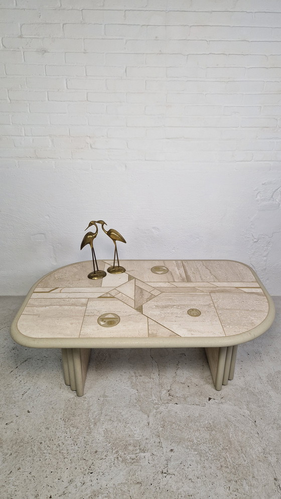Image 1 of Mesa de centro de travertino Fedam 1970 Kingma