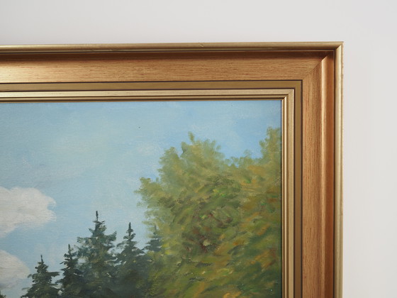 Image 1 of Gemälde "Der Weg zum See", dänisches Design, 1980er Jahre, von Karin Hermansen