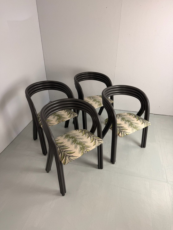 4x sedie in bambù di Axel van Enthoven per Rohe – Rohé Noordwolde, Sedie da pranzo, Tessile (photo 2 of 15)