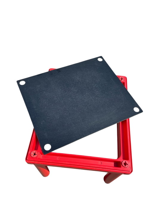 Image 1 of MASAYUKI MATSUKAZE & CENTROKAPPA DESIGN TEAM for Kartell table and two red chairs for children Sistema Scuola