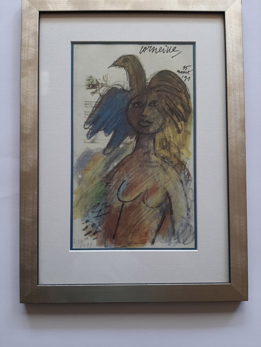 Corneille - Screenprint. Title, "La Femme et l'oiseau de Maastricht."