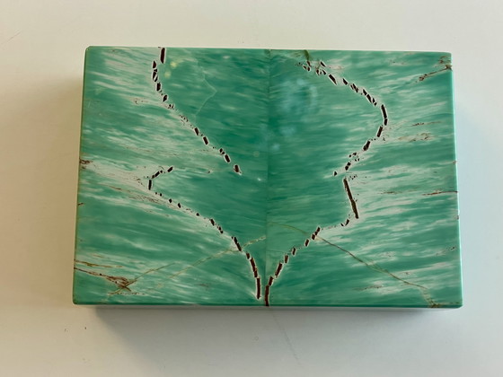 Image 1 of Box aus Amazonite mit Scharnier aus Echtsilber Juweliersarbeit
