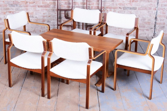Set of Eight Restored Mid-Century Chairs, by Ludvík Volák, Mahogany, Czech, 1960s – Ludvik Volak (photo 13 of 17)