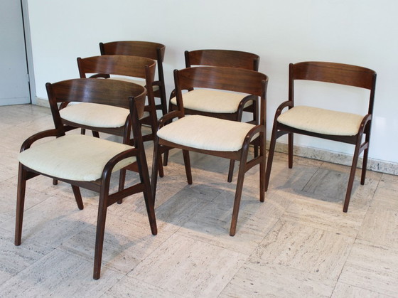 Image 1 of Set aus sechs skandinavischen Palisanderstühlen, Dänemark, 60er Jahre.