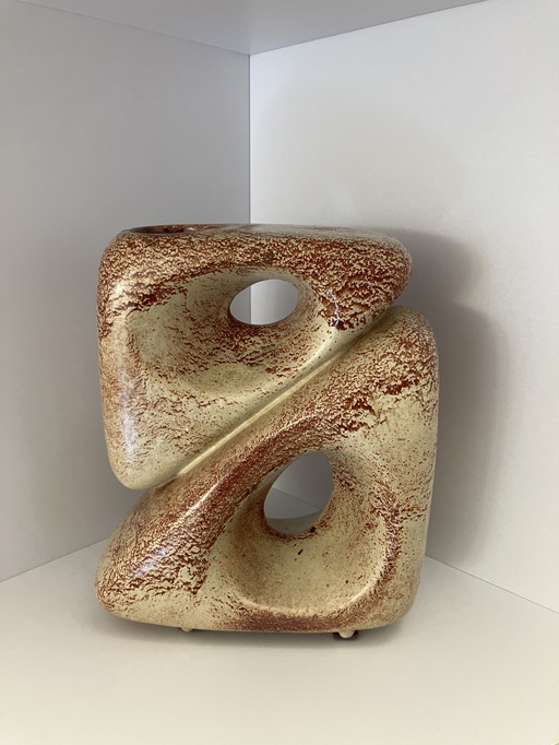 Bertoncello Rigon iconic italian mid century ceramic vase with holes