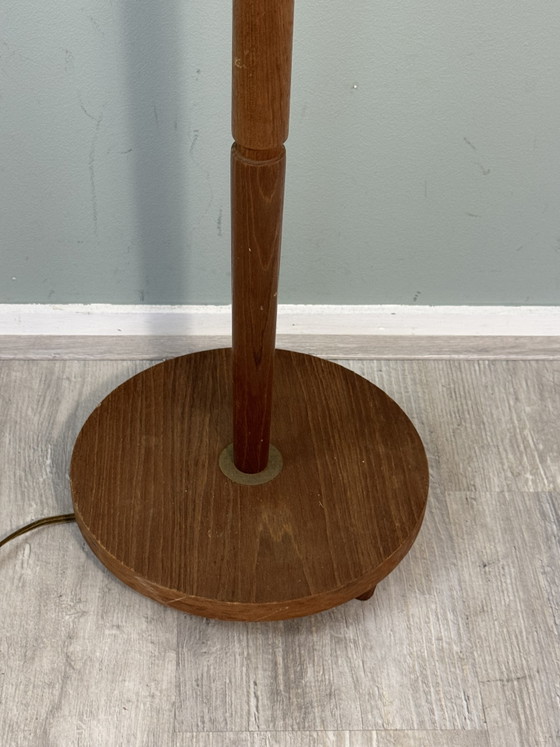 Vintage Danish Teak Floor Light - Mid-Century Style – Metal, Wood (photo 5 of 14)