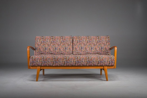 Image 1 of  Vintage Cherrywood and Wool Daybed from Knoll Antimott, 1950s-1960s