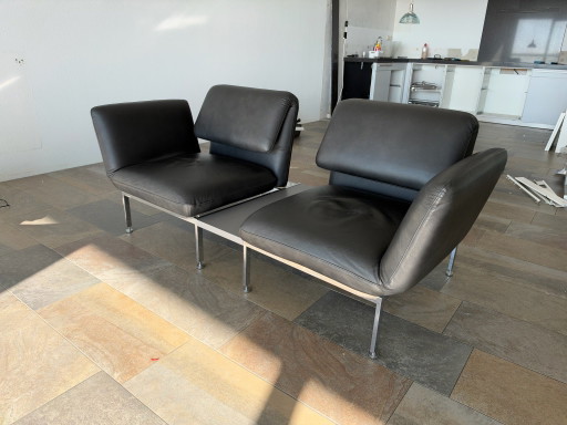 Brühl Design Seating area | Black Leather | Chrome Frame | Including Table | Made in Germany