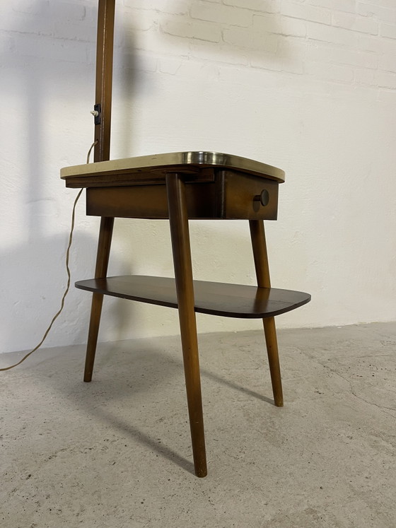 Image 1 of Vintage staande lamp bijzettafel 
