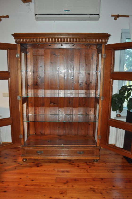 Antique Hungarian Glass and Wood Cabinet – Sideboard cabinet (photo 4 of 9)
