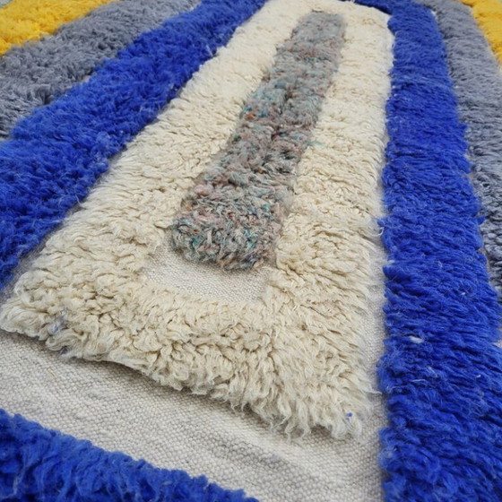 Image 1 of Handmade ecru Moroccan rug with geometric patterns, 250cm x 150cm