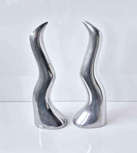 Image 1 of 2 candelabros IKEA Anna Everlund / Efverlund, patrón en zigzag, años 80