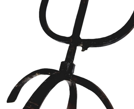 Image 1 of Portacandele triplo grande in ferro battuto antico lavorato a mano