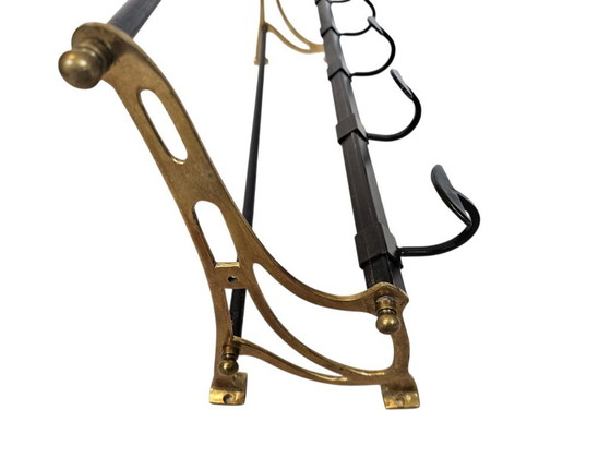 Image 1 of Hollywood Regency style coat rack - copper - brass - 3rd quarter 20th century