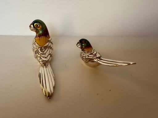 Saturno sterling silver enamel birds 