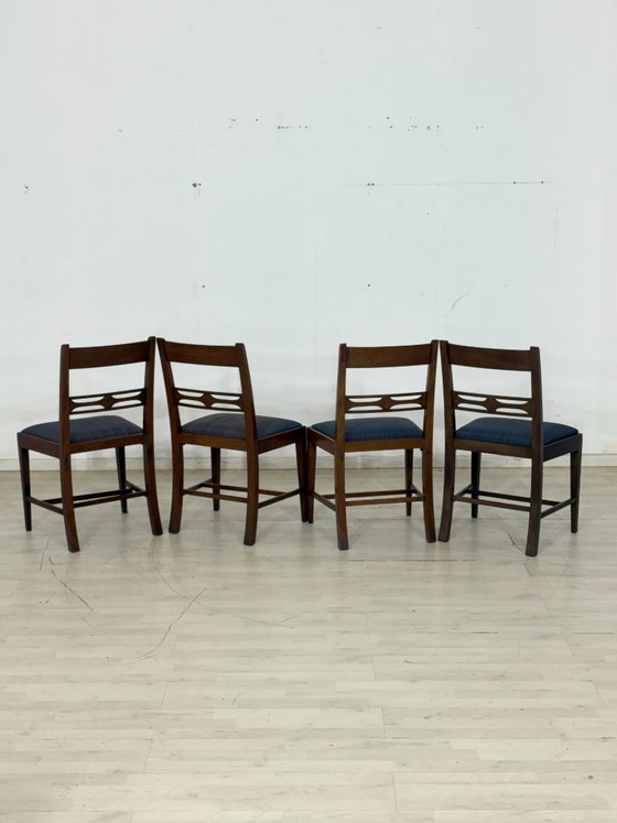 Set di 4 bellissime sedie da pranzo di design inglese | Sedia da scrivania | Sedia in mogano | Sedia vintage (photo 5 of 16)